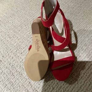 Charlies Bold Red Wedge Sandals